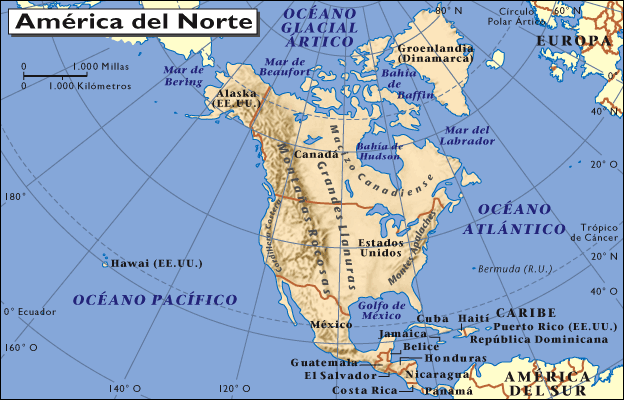 Mapa América Norte