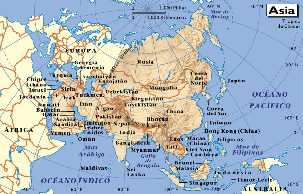 Mapa de Asia
