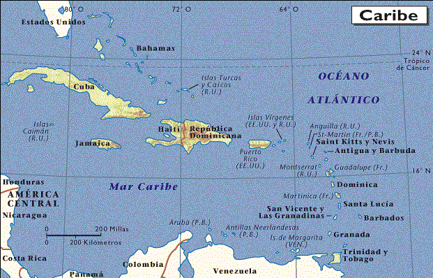 Mapa Caribe
